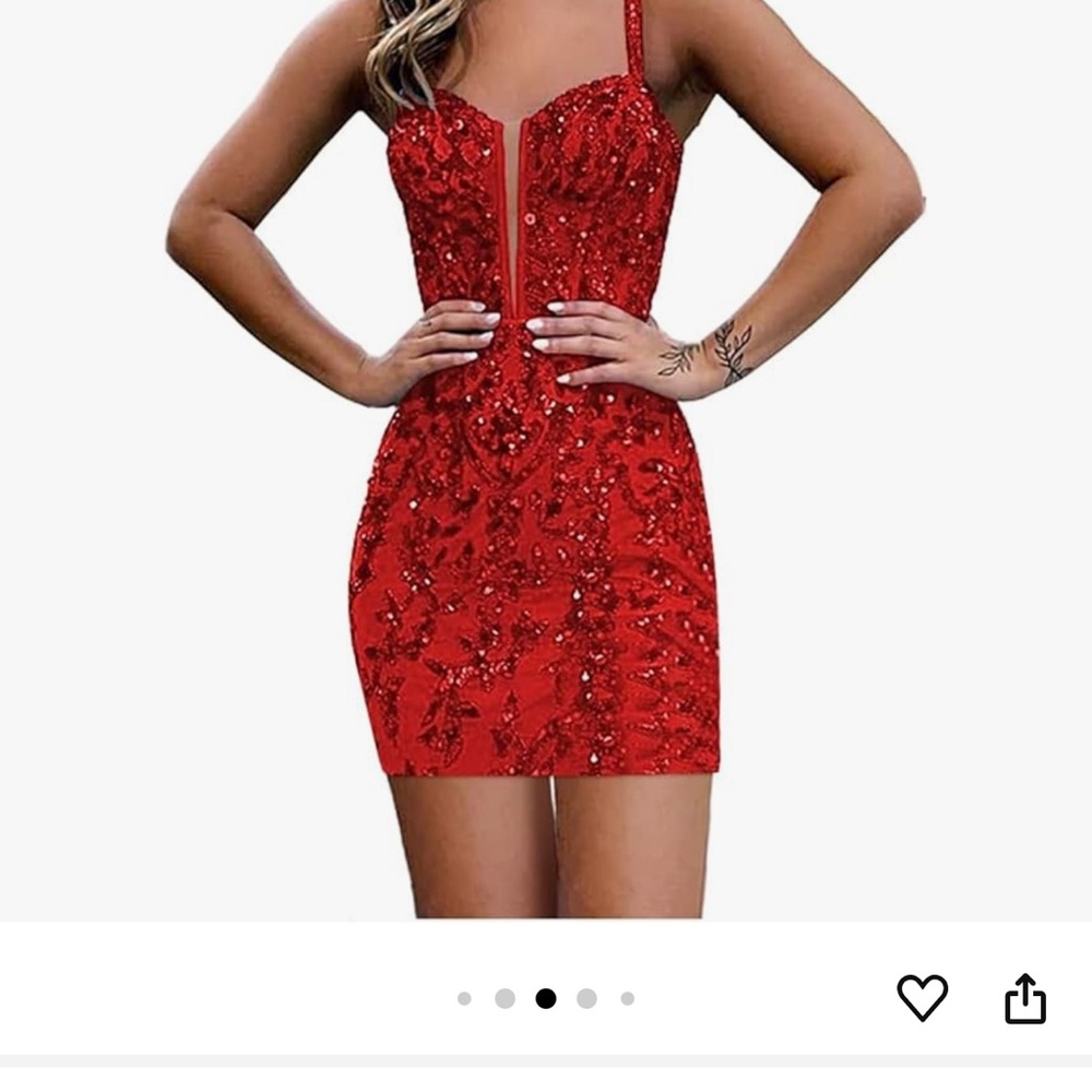 Elegant Red Sequin Dress (never worn)